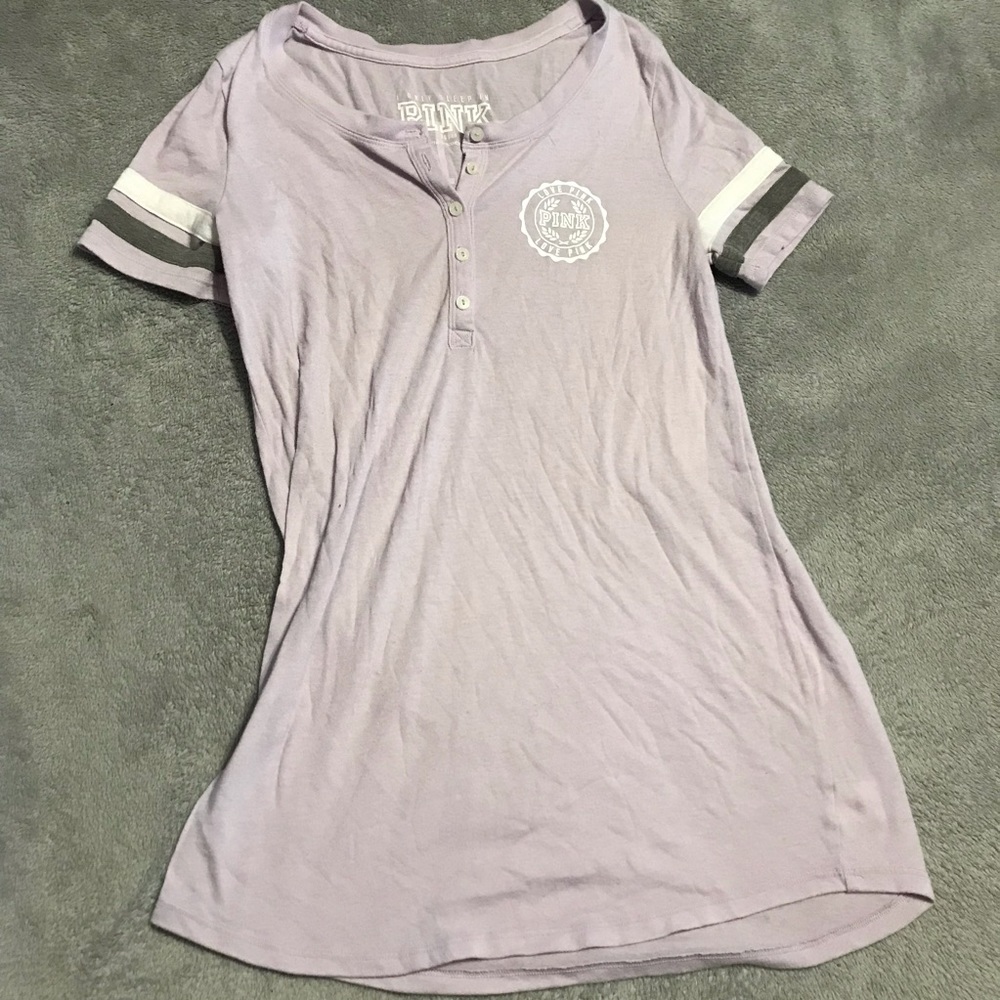 PINK Lavender, white, and grey sleep tunic